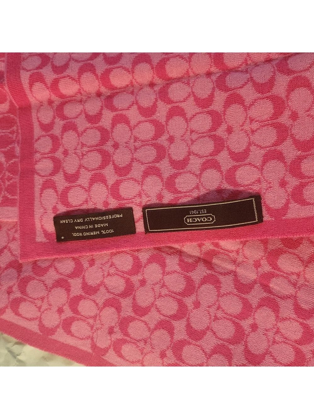 Coach Pink Floral Scarf